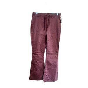 YMI High Rise-Pull on-Flare Pants Sz L Brown NWT